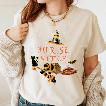 Nurse Gift - Witch Broom Black Cat Bat