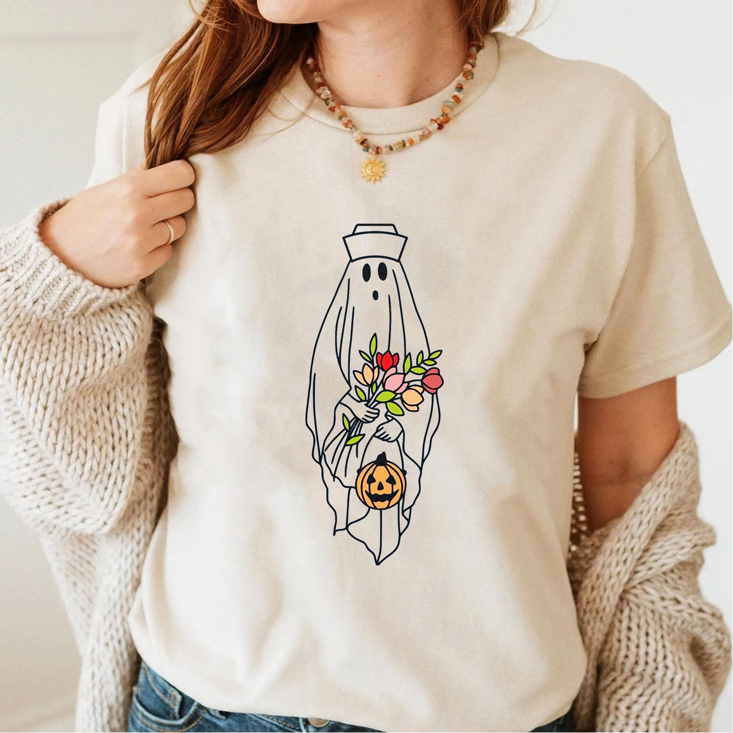 Nurse Gift - Boo Pumpkin Flowers