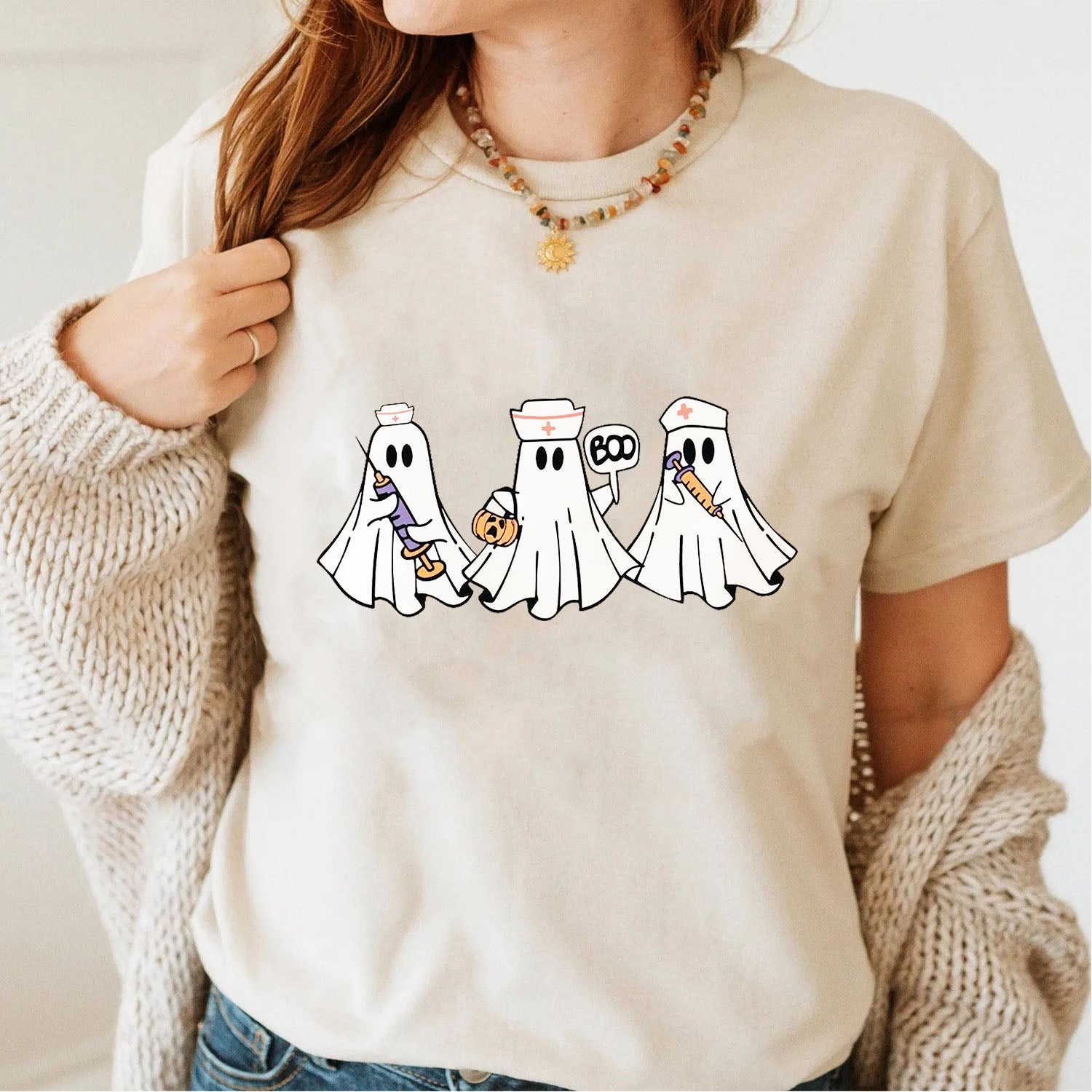 Nurse Gift - Cute Ghosts Boo Halloween