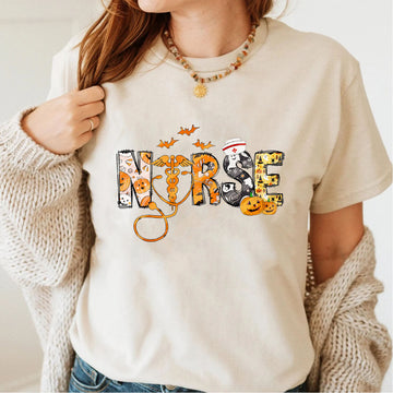 Nurse Gift - Halloween Pattern Stethoscope Caduceus Symbol