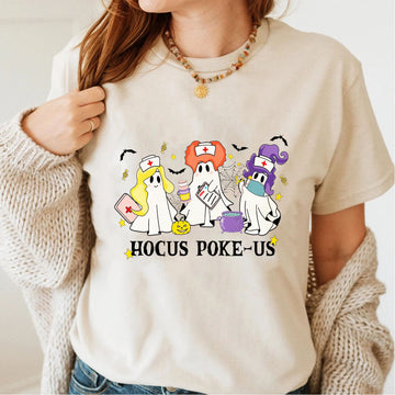 Nurse Gift - Hocus Poke-us Halloween Cute Ghosts