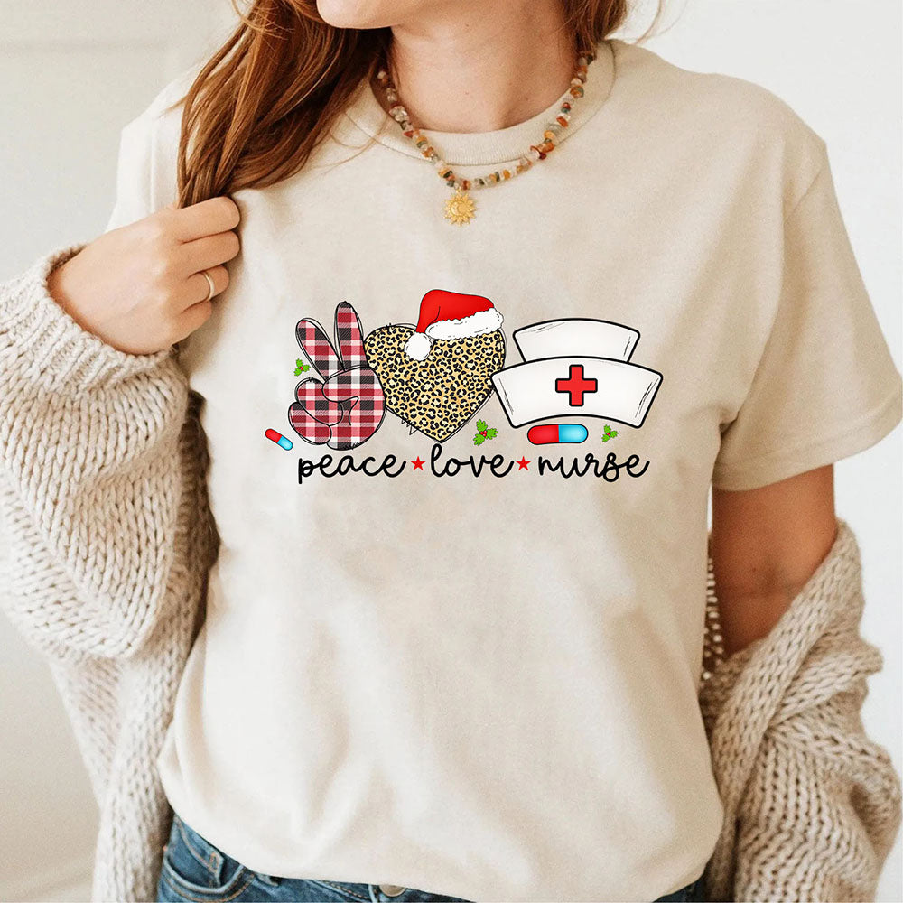 Nurse Gift - Peace Love Nurse Christmas